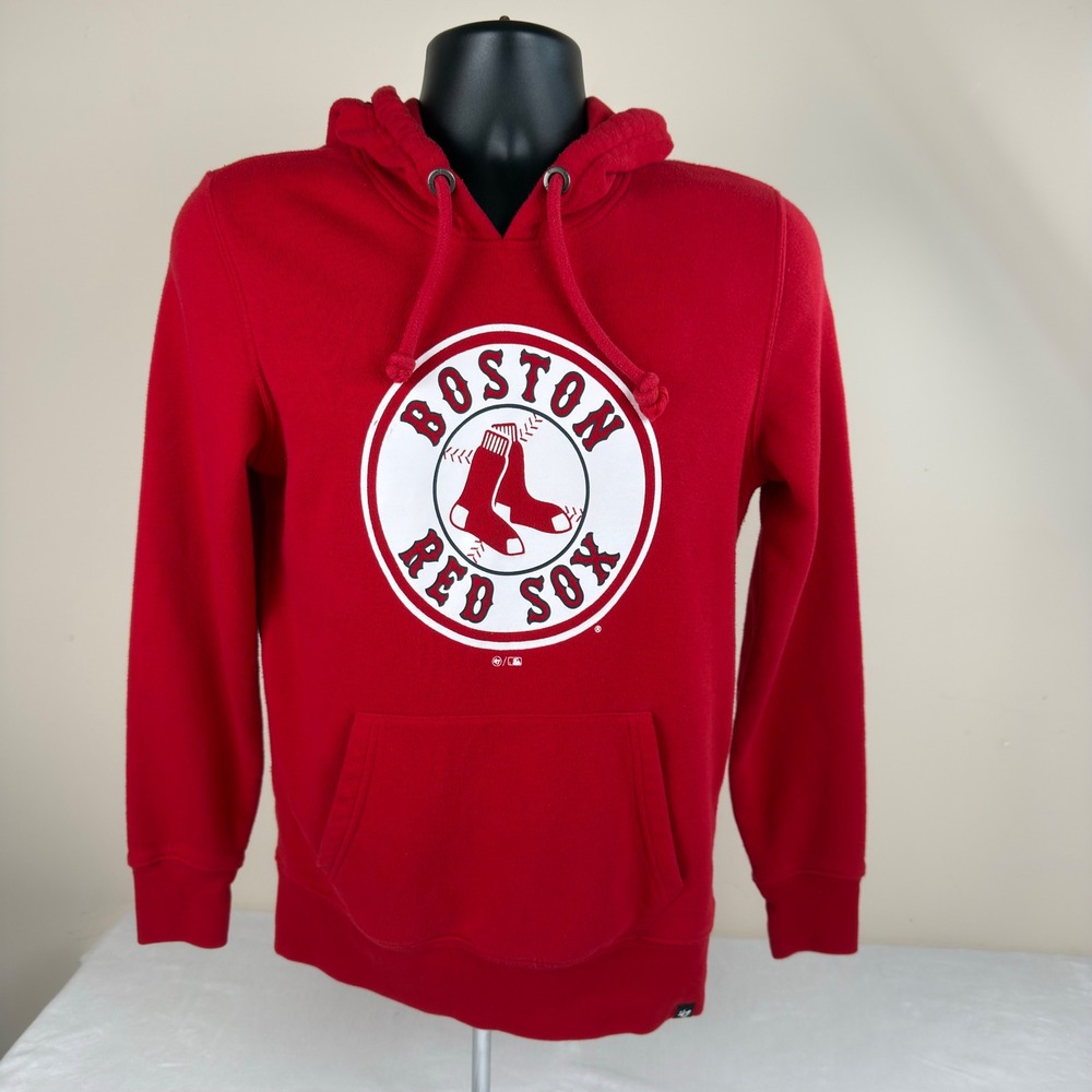 47' Brand Boston Red Sox Mens Medium Red Fleece Pullover Hoodie MLB Baseball - Picture 2 of 10